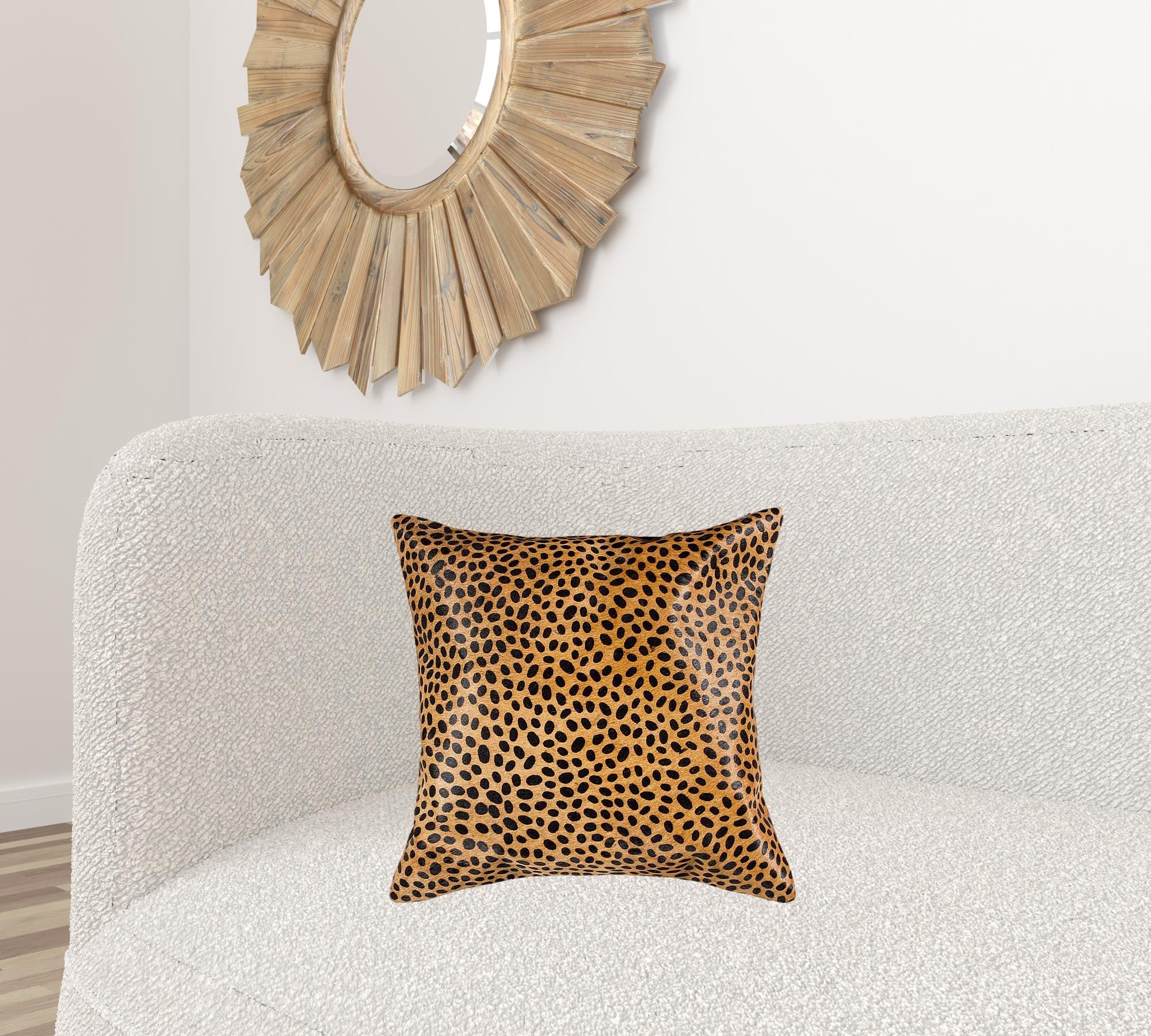 18" X 18" X 5" Sensational Cheetah Torino Kobe Cowhide  Pillow