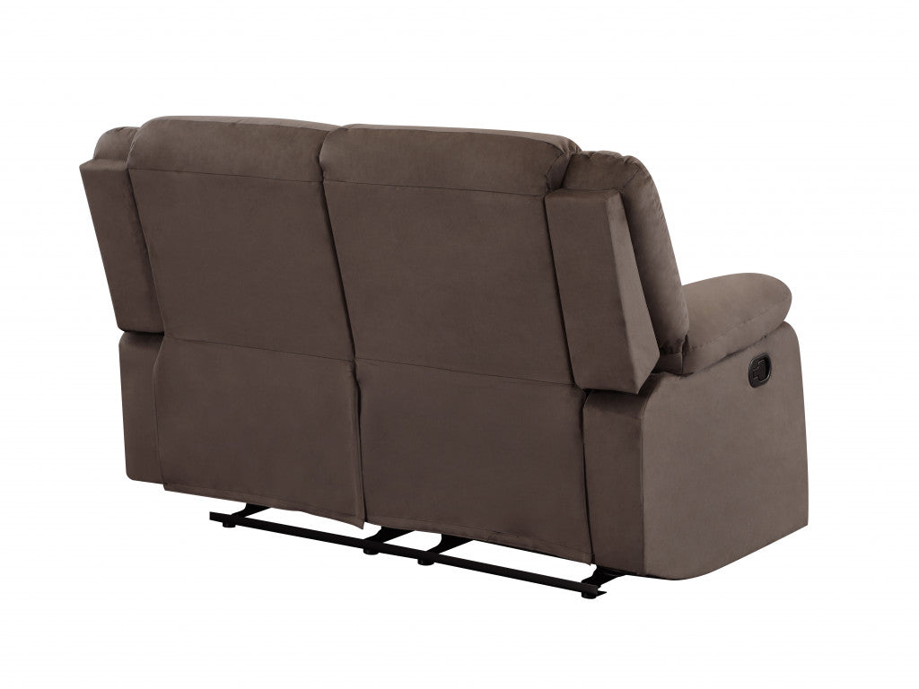 40" Contemporary Brown Fabric Loveseat