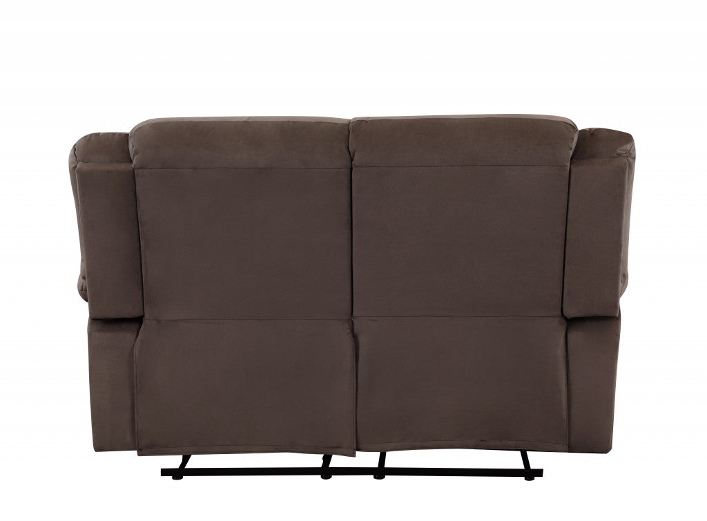 40" Contemporary Brown Fabric Loveseat