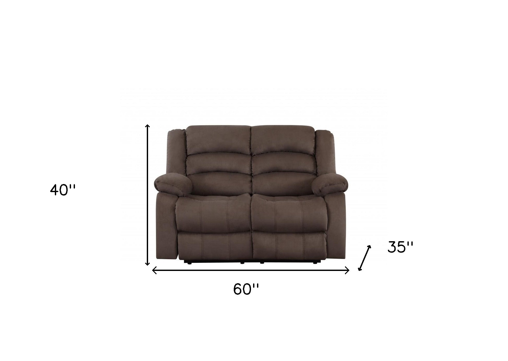 40" Contemporary Brown Fabric Loveseat