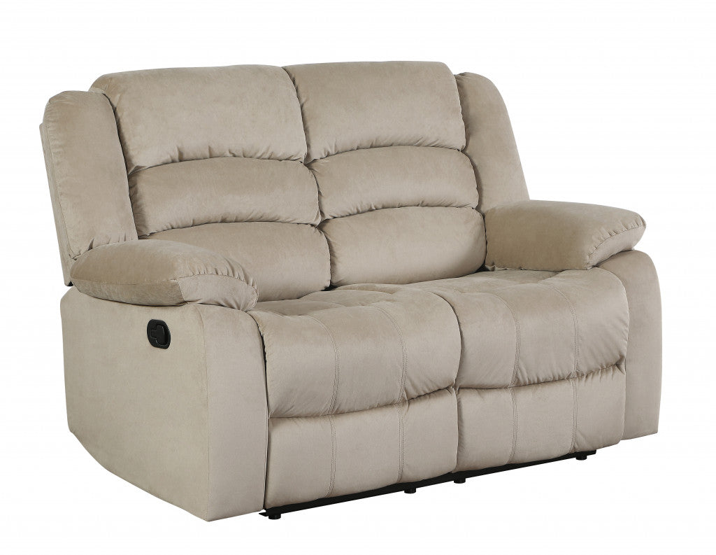 40" Contemporary Beige Fabric Loveseat