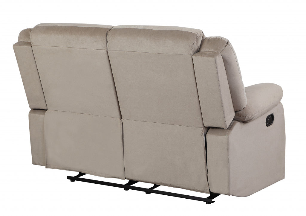 40" Contemporary Beige Fabric Loveseat