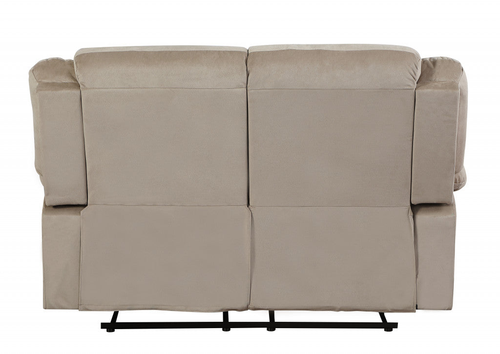 40" Contemporary Beige Fabric Loveseat