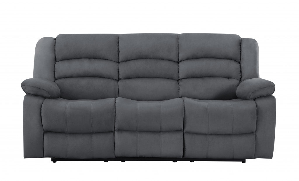 120" Contemporary Gray Fabric Sofa Set