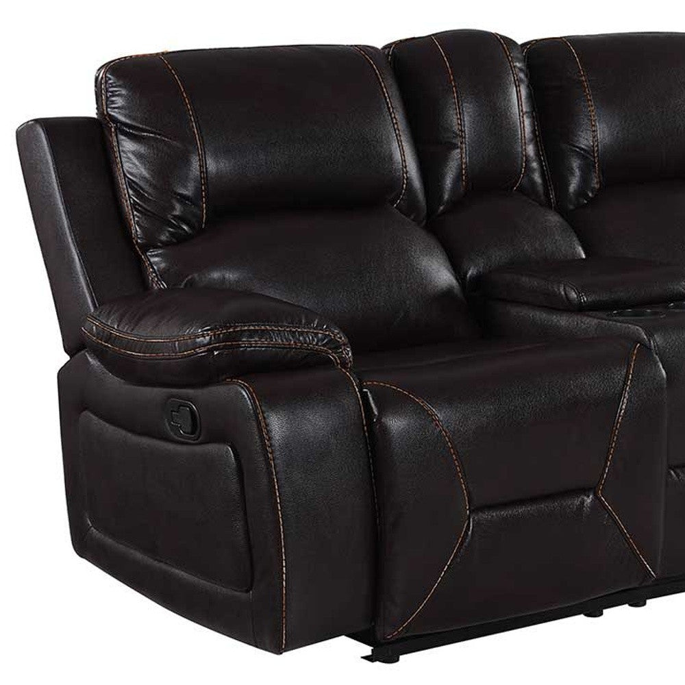 40" Classy Brown Leather Loveseat