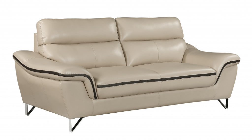 36" Charming Beige Leather Sofa