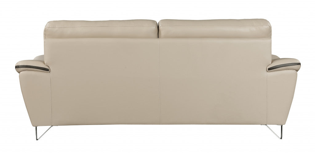 36" Charming Beige Leather Sofa