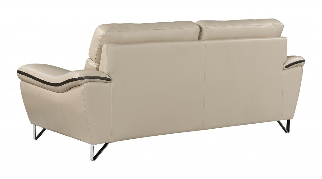 36" Charming Beige Leather Sofa