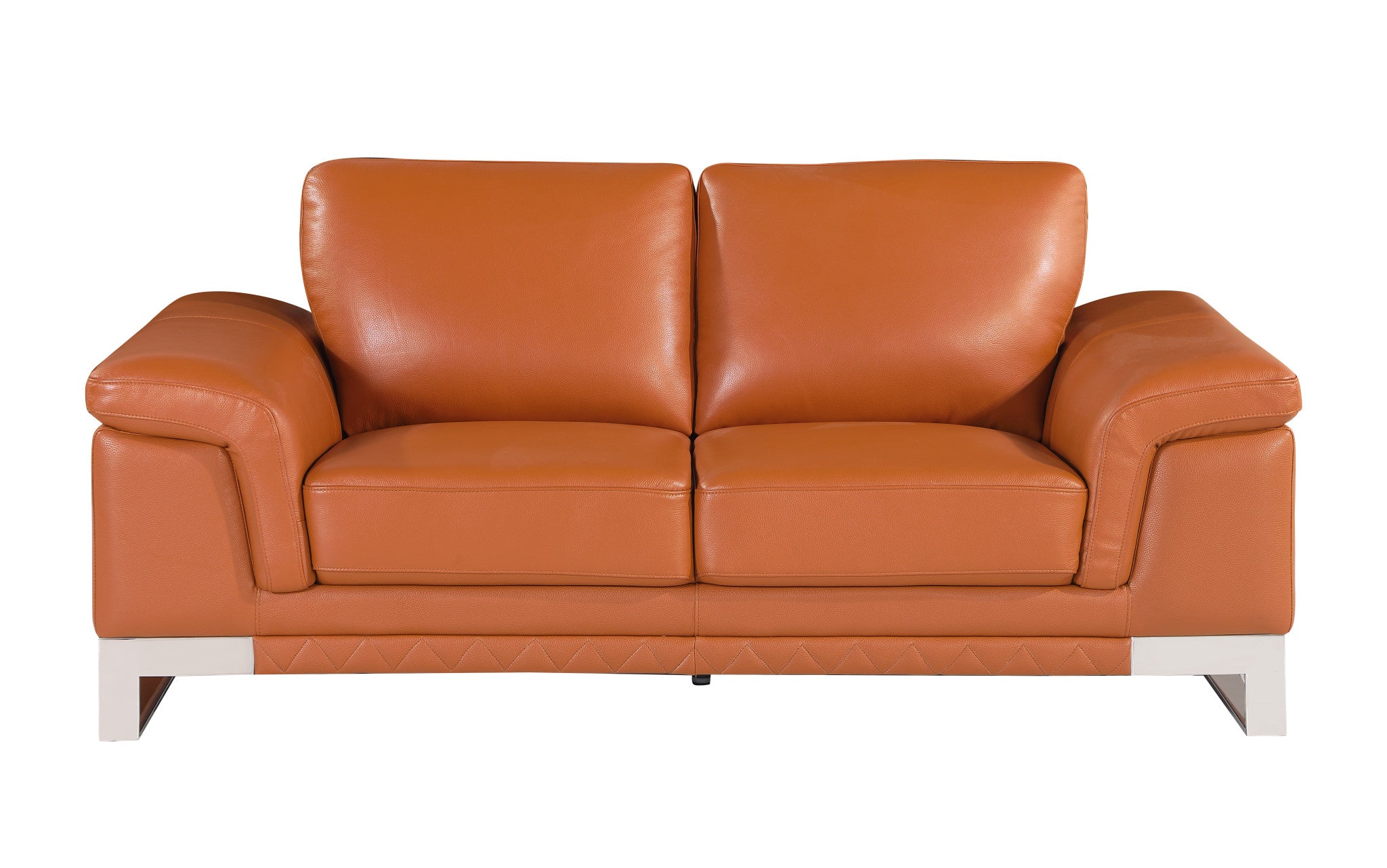 96" Lovely Camel Leather Sofa Set