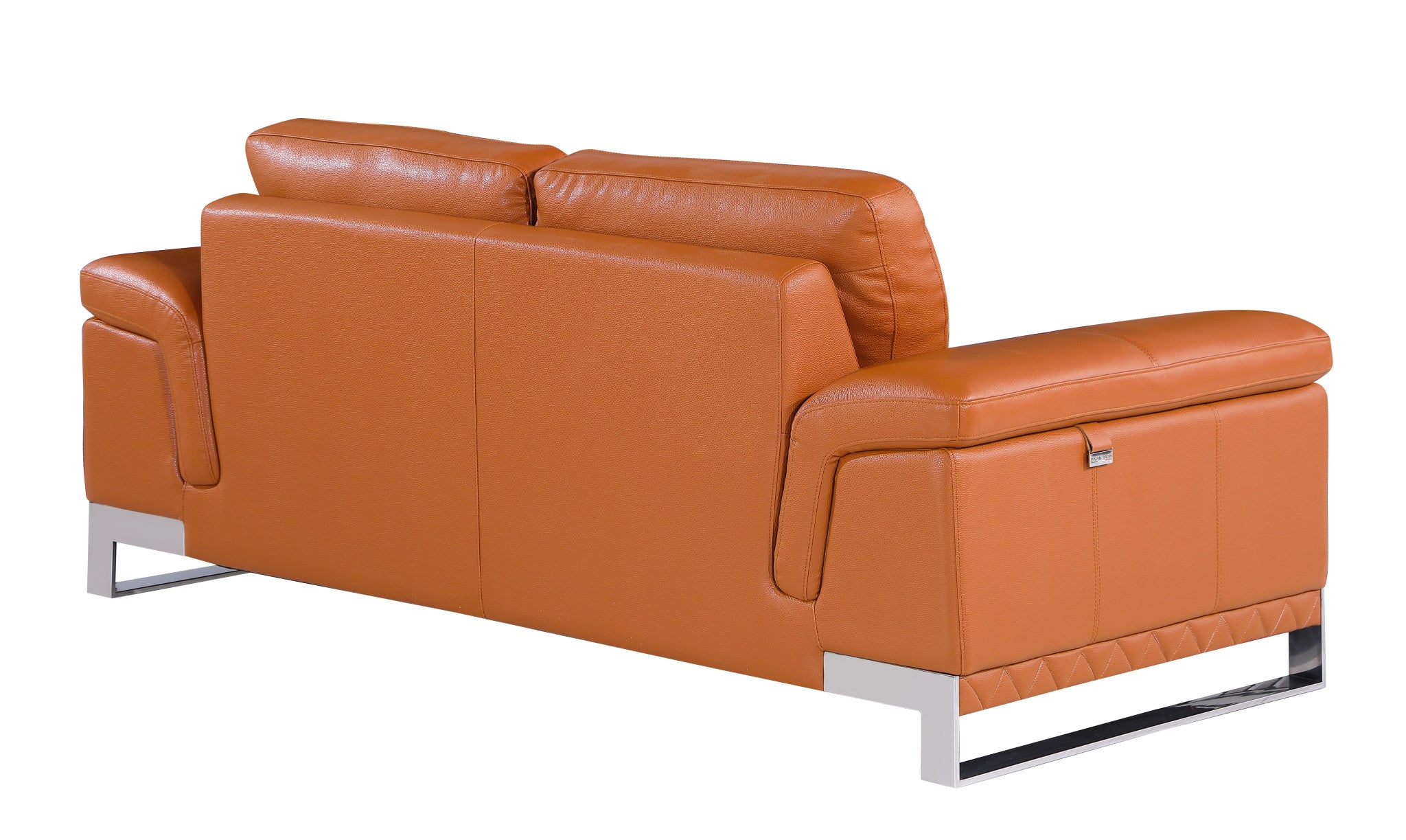 32" Lovely Camel Leather Loveseat