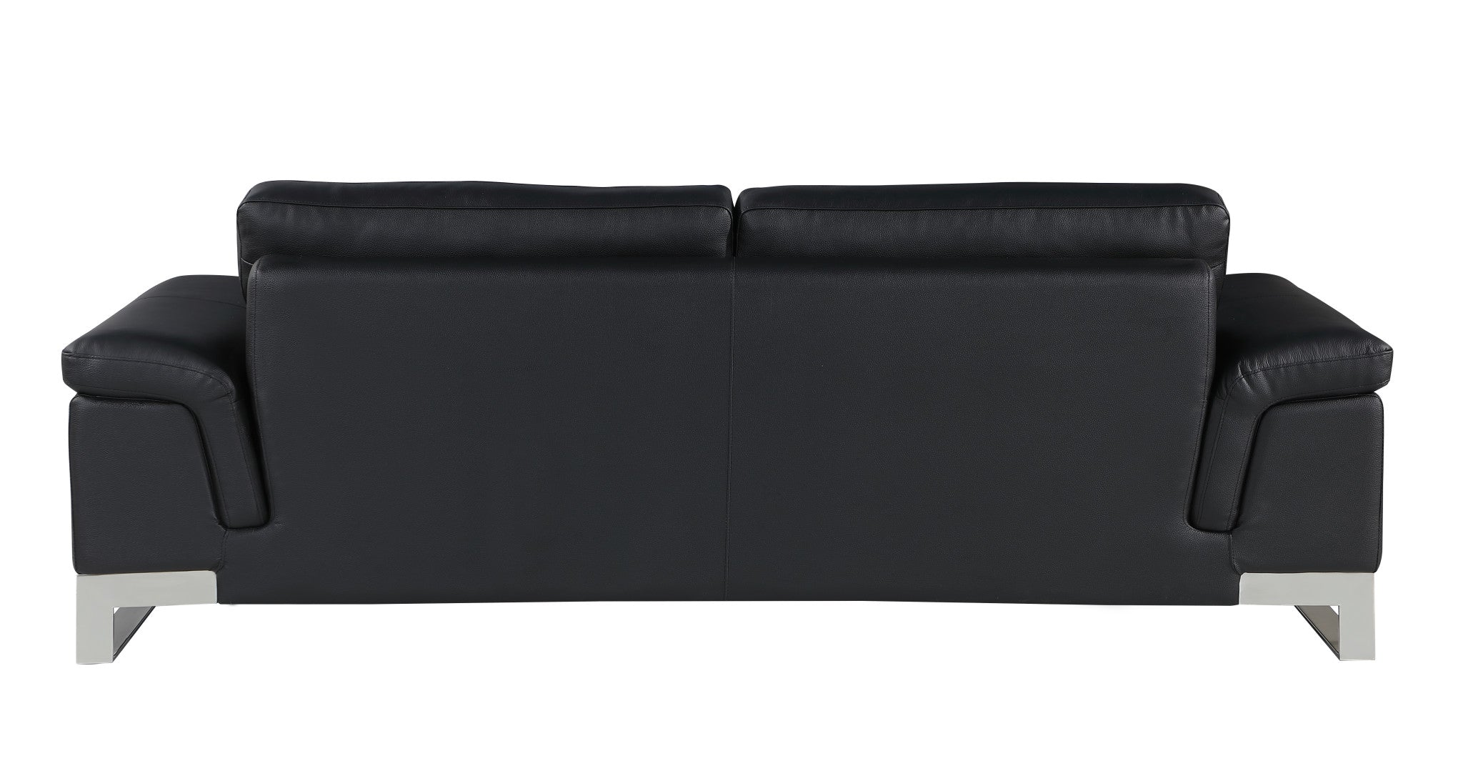 96" Lovely Black Leather Sofa Set