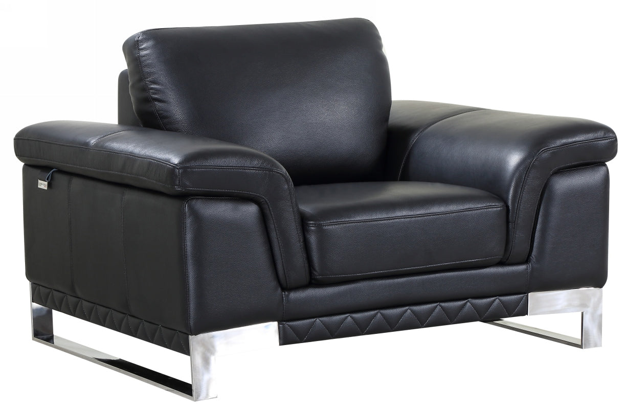 32" Black Lovely Leather Chair