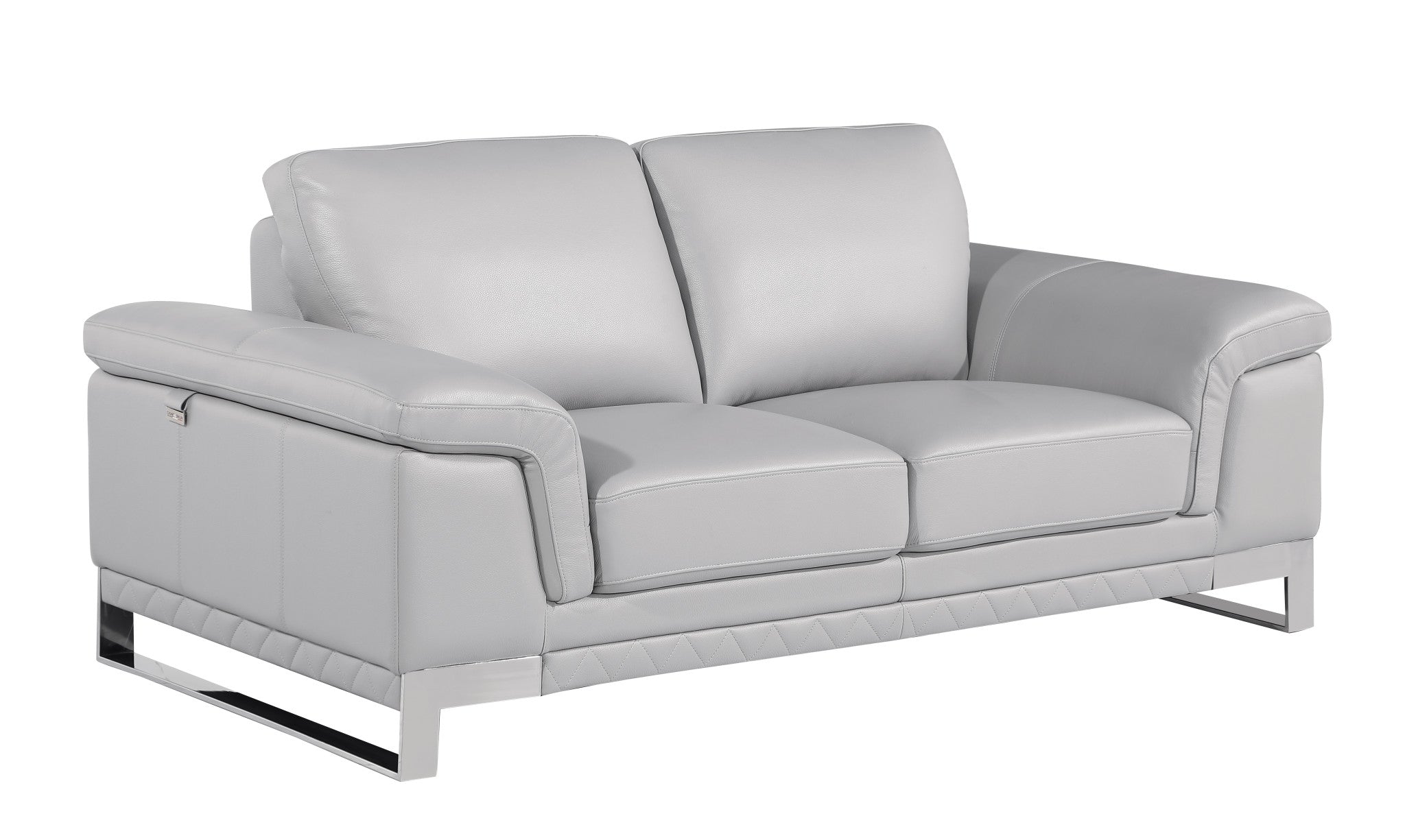 96" Lovely Light Gray Leather Sofa Set