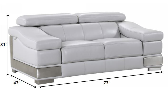 117" Lovely Light Grey Sofa Set