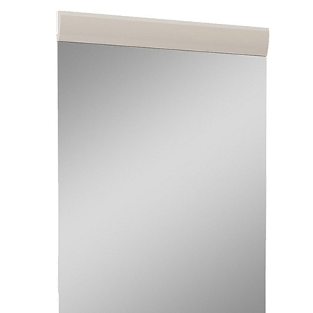 Beige Rectangle Dresser Mirror