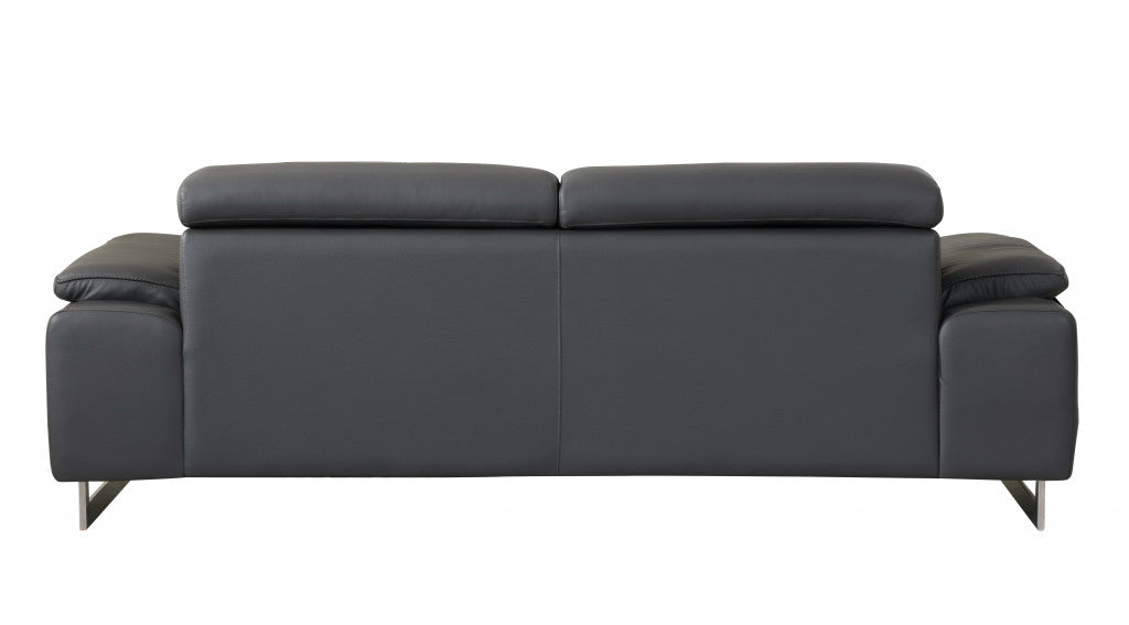 31" Tasteful Dark Grey Leather Sofa