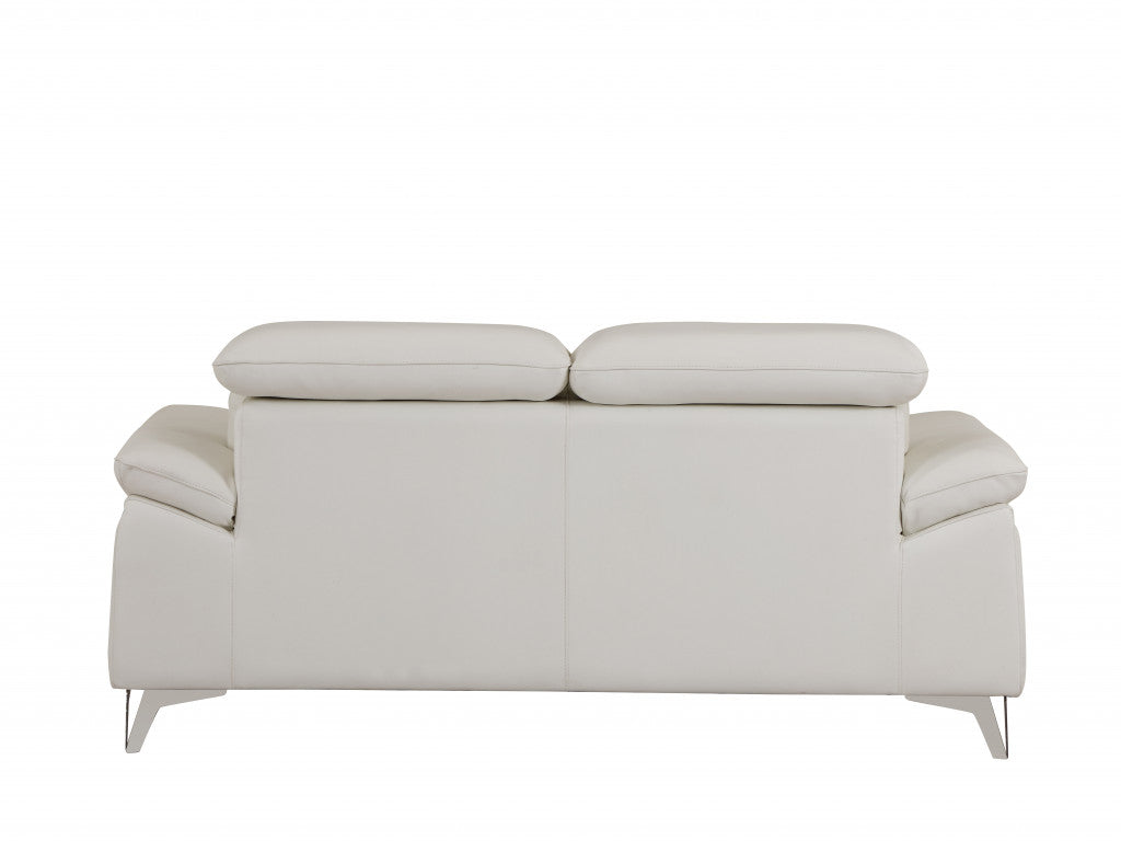 31" Fashionable White Leather Loveseat