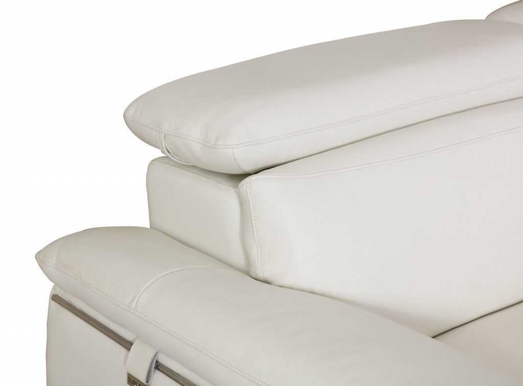 31" Fashionable White Leather Loveseat