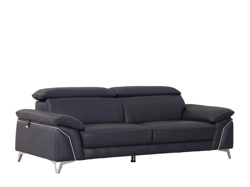 31" Fashionable Navy Leather Sofa