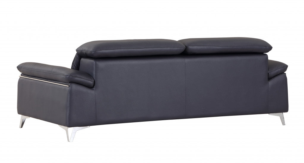 31" Fashionable Navy Leather Sofa