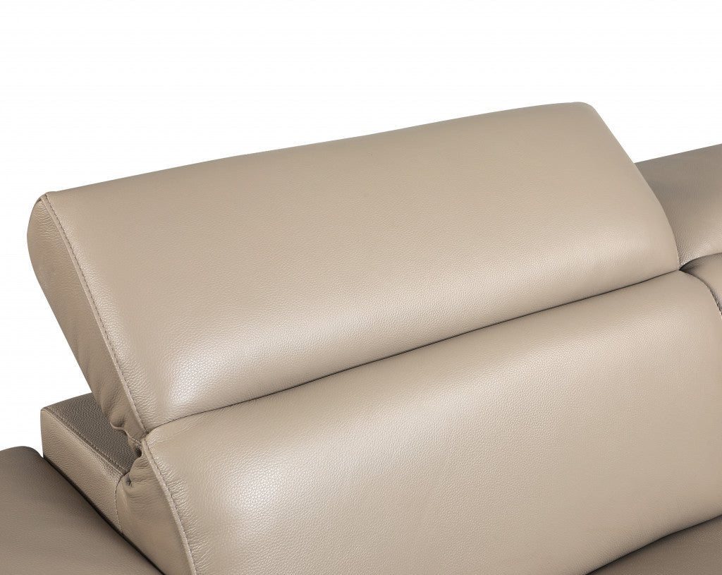 29" To 38" Modern Beige Leather Sofa