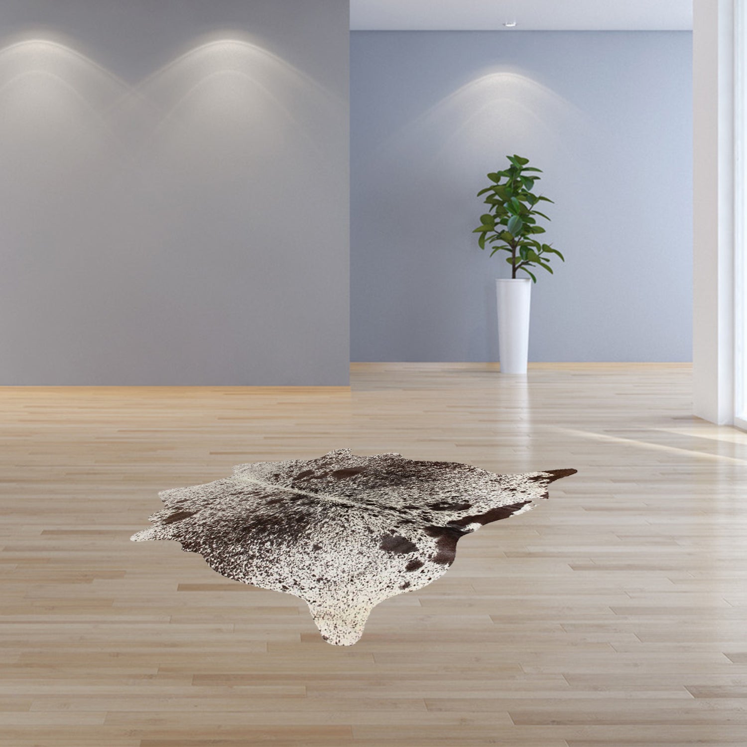 60" X 84" White Chocolate Cowhide  Rug