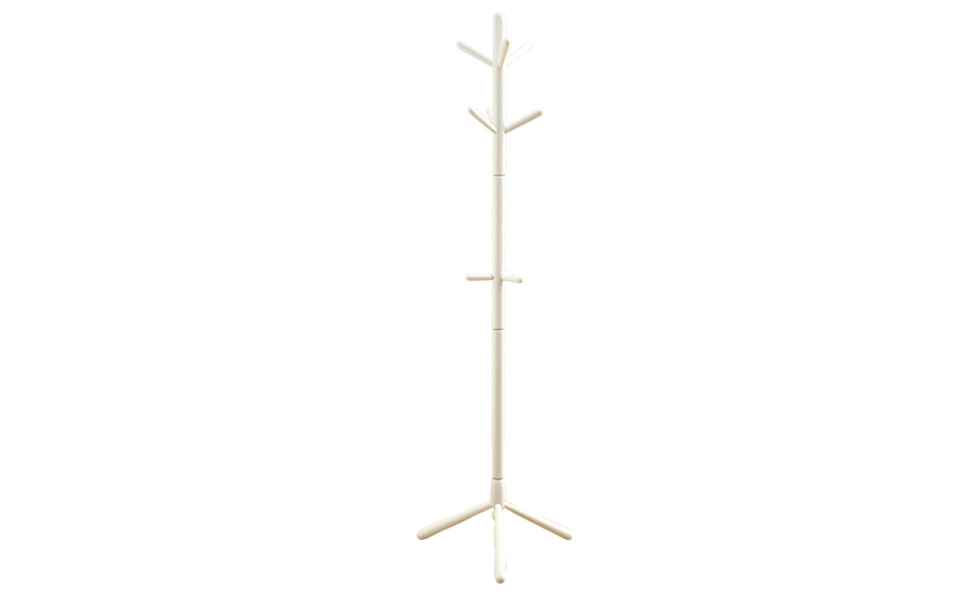 16.25" X 16.25" X 69" White Solid Wood  Coat Rack