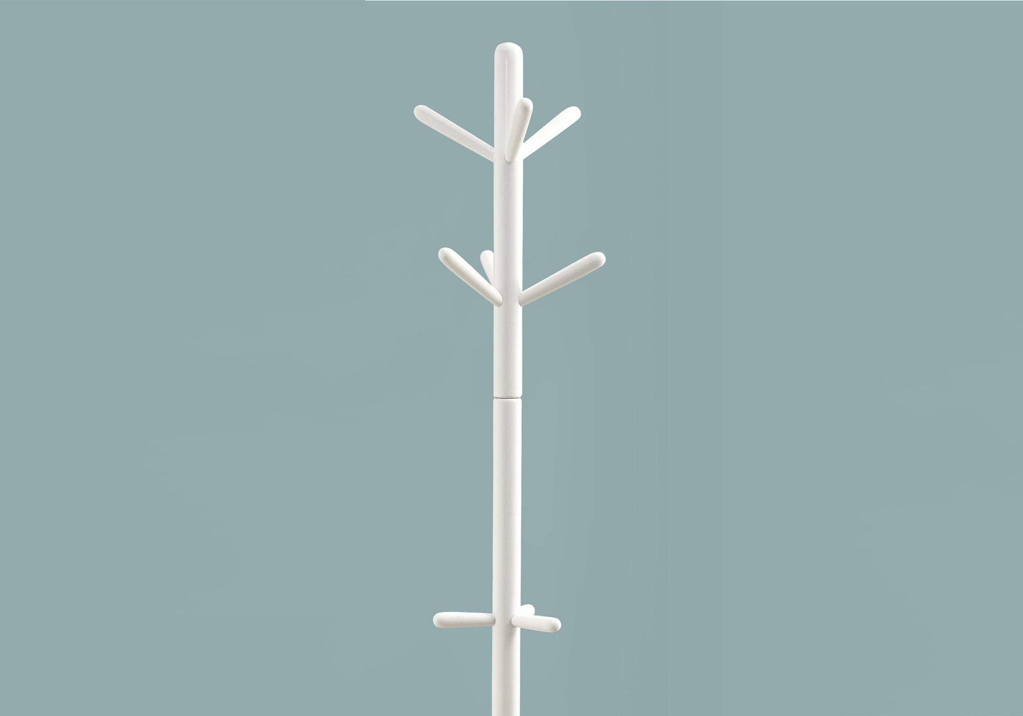 16.25" X 16.25" X 69" White Solid Wood  Coat Rack