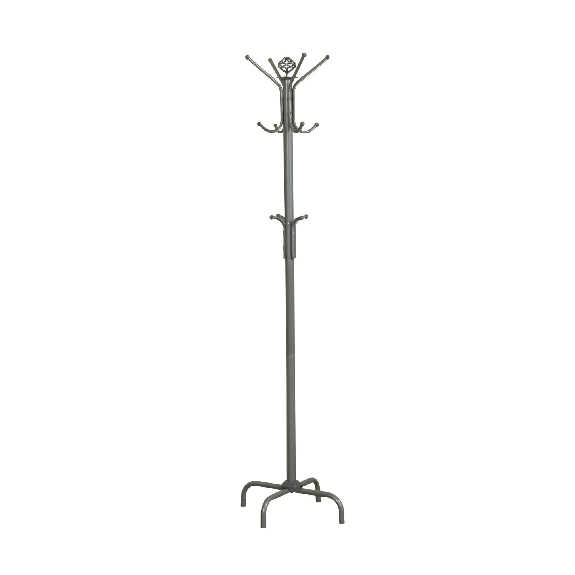 19" X 19" X 70" Silver  Metal  Coat Rack