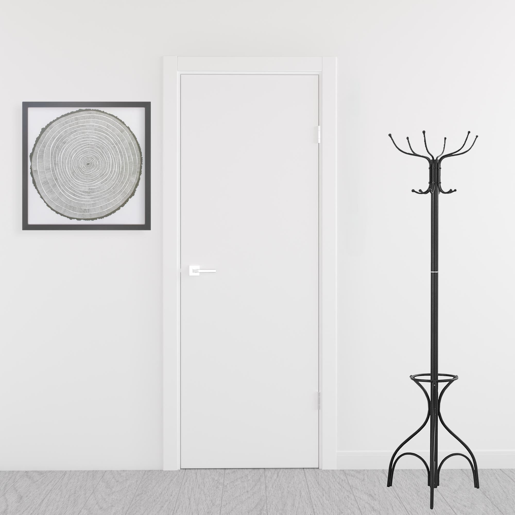 18" X 18" X 70" Black  Metal  Coat Rack