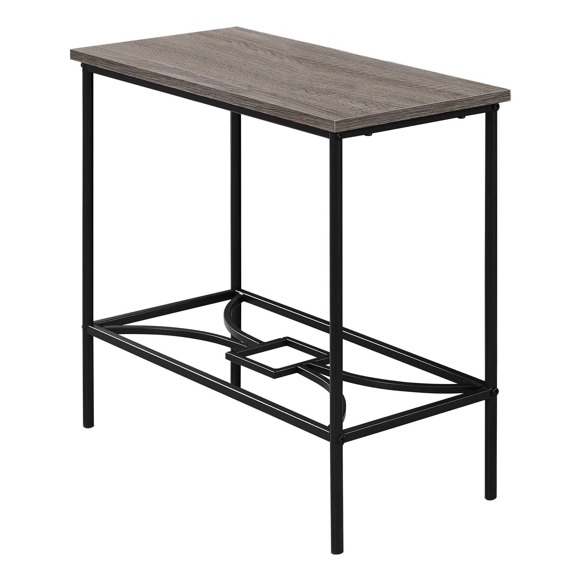 24" Taupe And Black Console Table With Storage