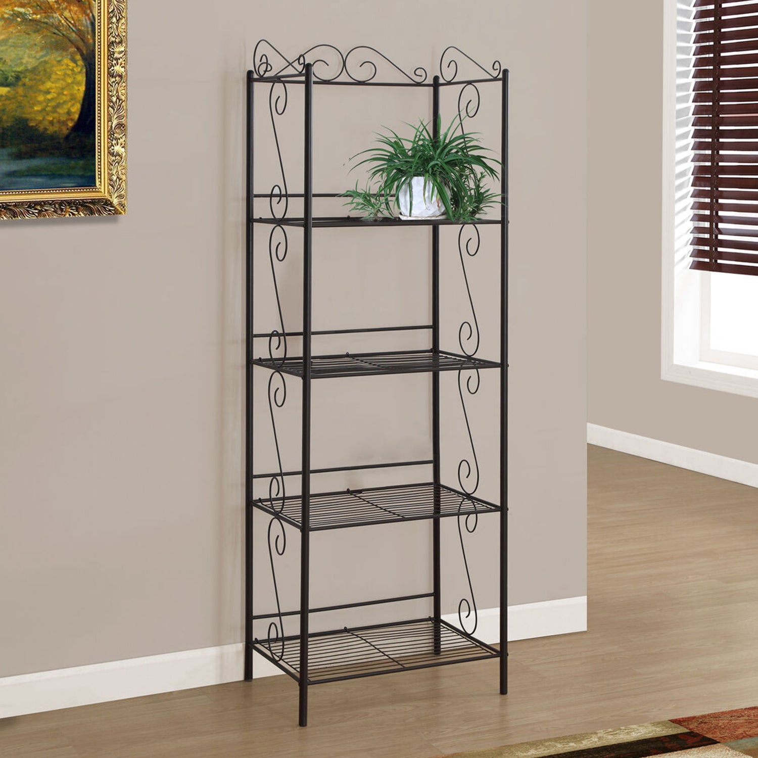 70" Brown Metal Nine Tier Etagere Bookcase