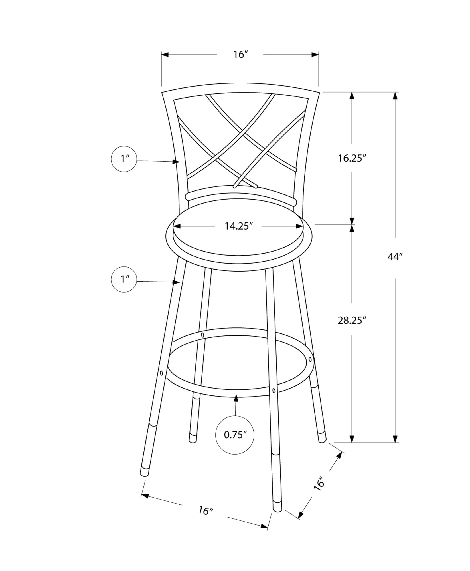 Set Of Two 88" Black Metal Bar Chairs With Footrest