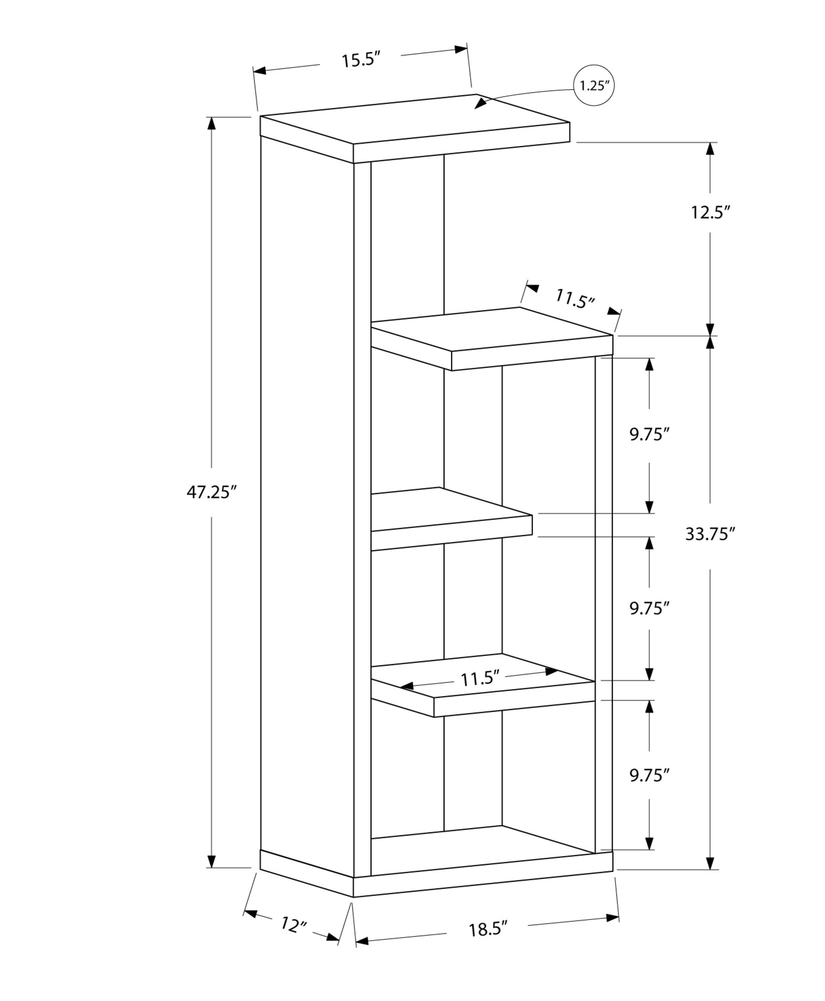 Dark Taupe Bookcase