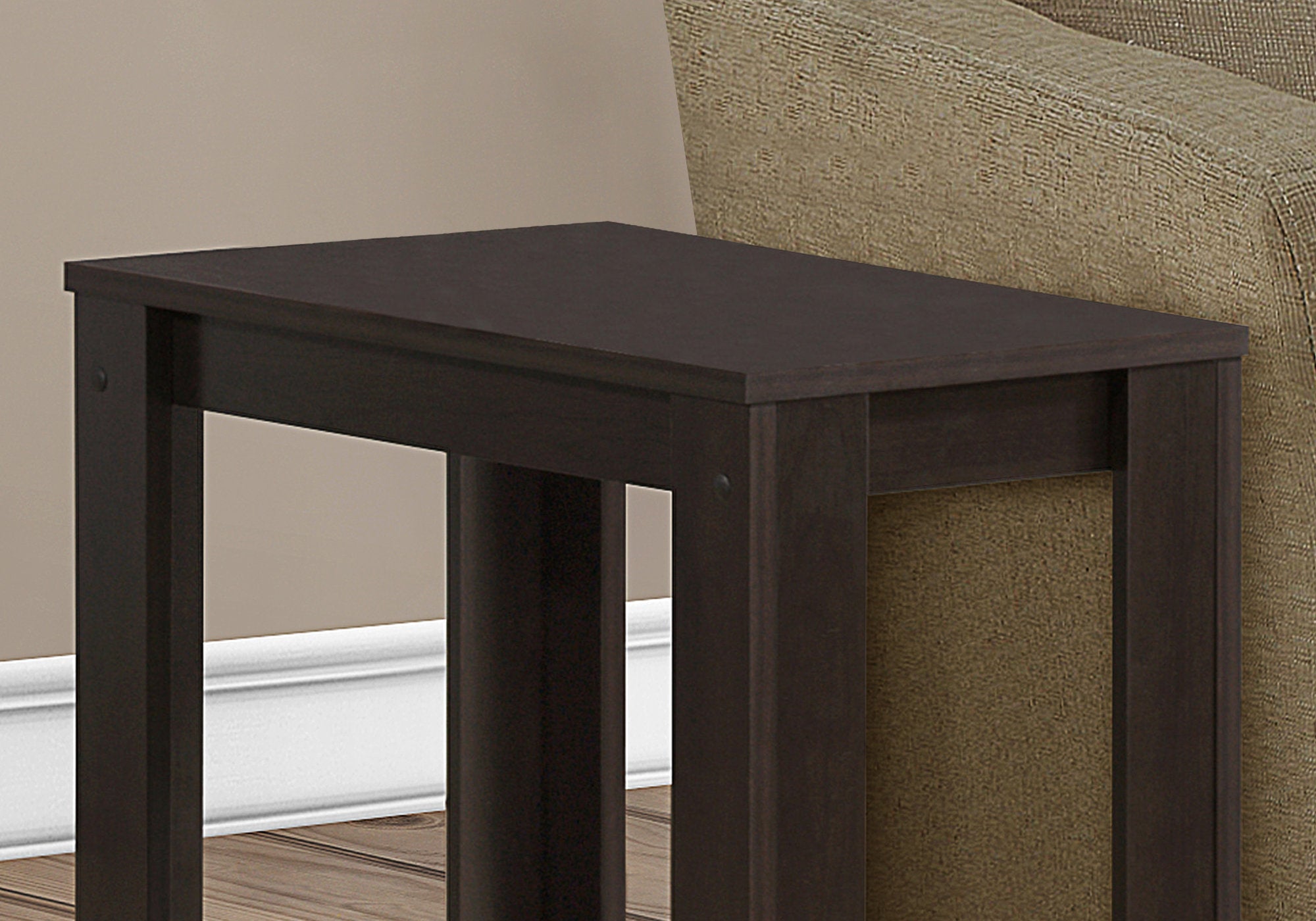 22" Dark Brown End Table With Shelf