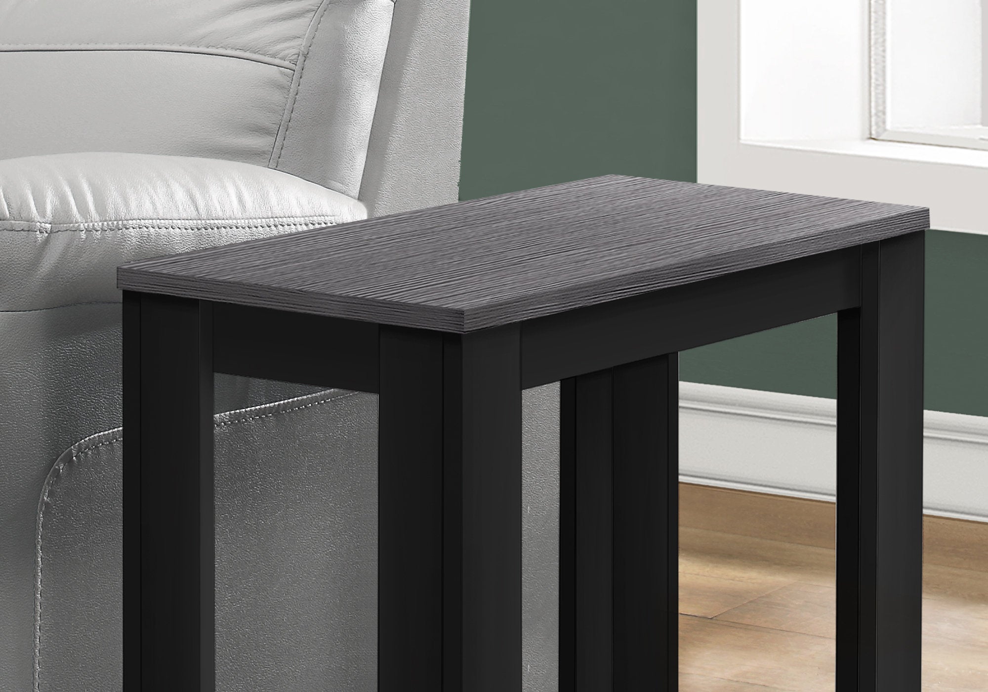 22" Black And Gray End Table With Shelf