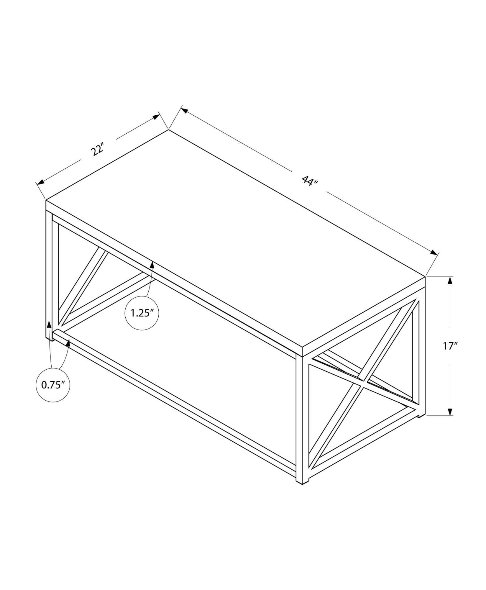 X Trestle Light Natural And Chrome Coffee Table