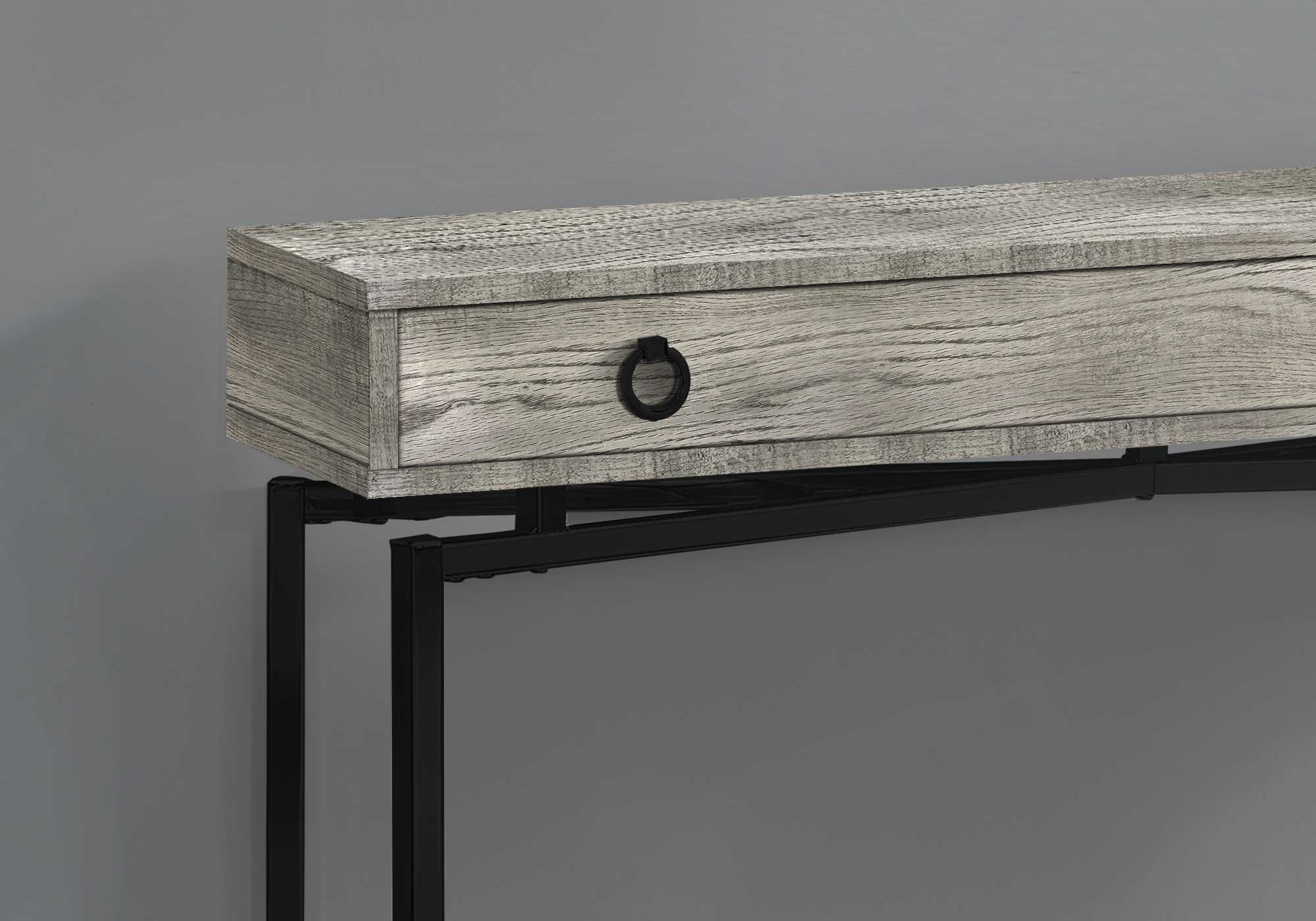 43" Gray And Black Cross Leg Console Table