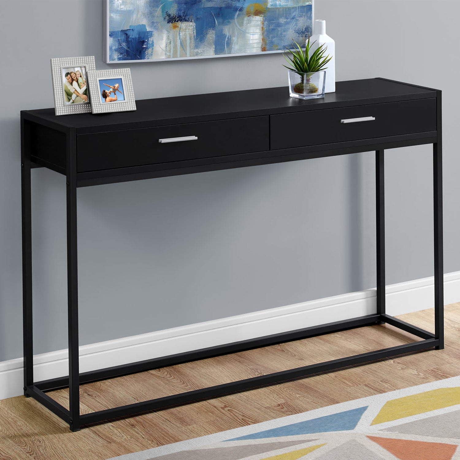 48" Black Frame Console Table