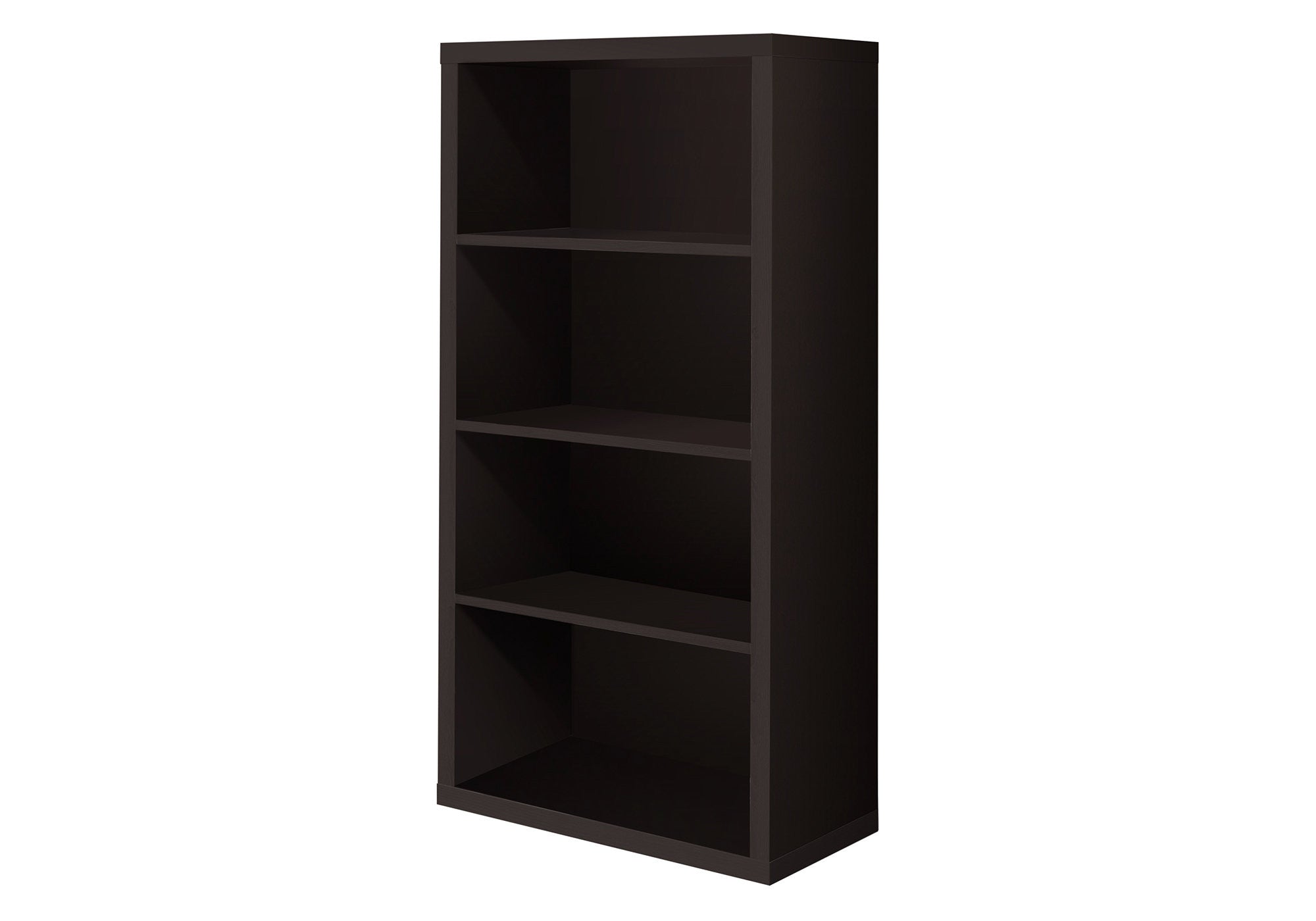 48" Brown Four Tier Standard Bookcase