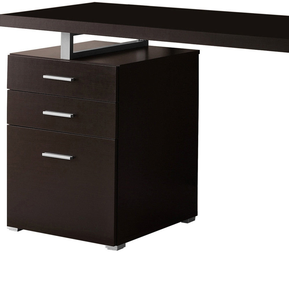 24" Brown Rectangular Computer Desk With Two Drawers