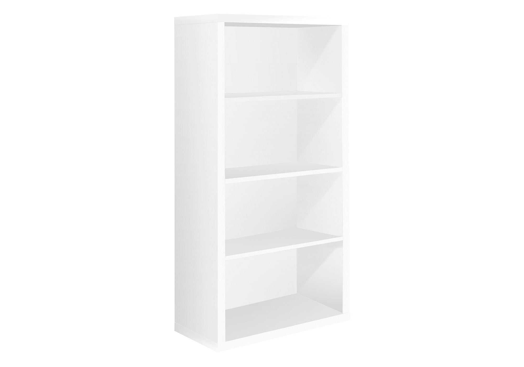 47.5" White Particle Board And Mdf Bookshelf With Adjustable Shelves