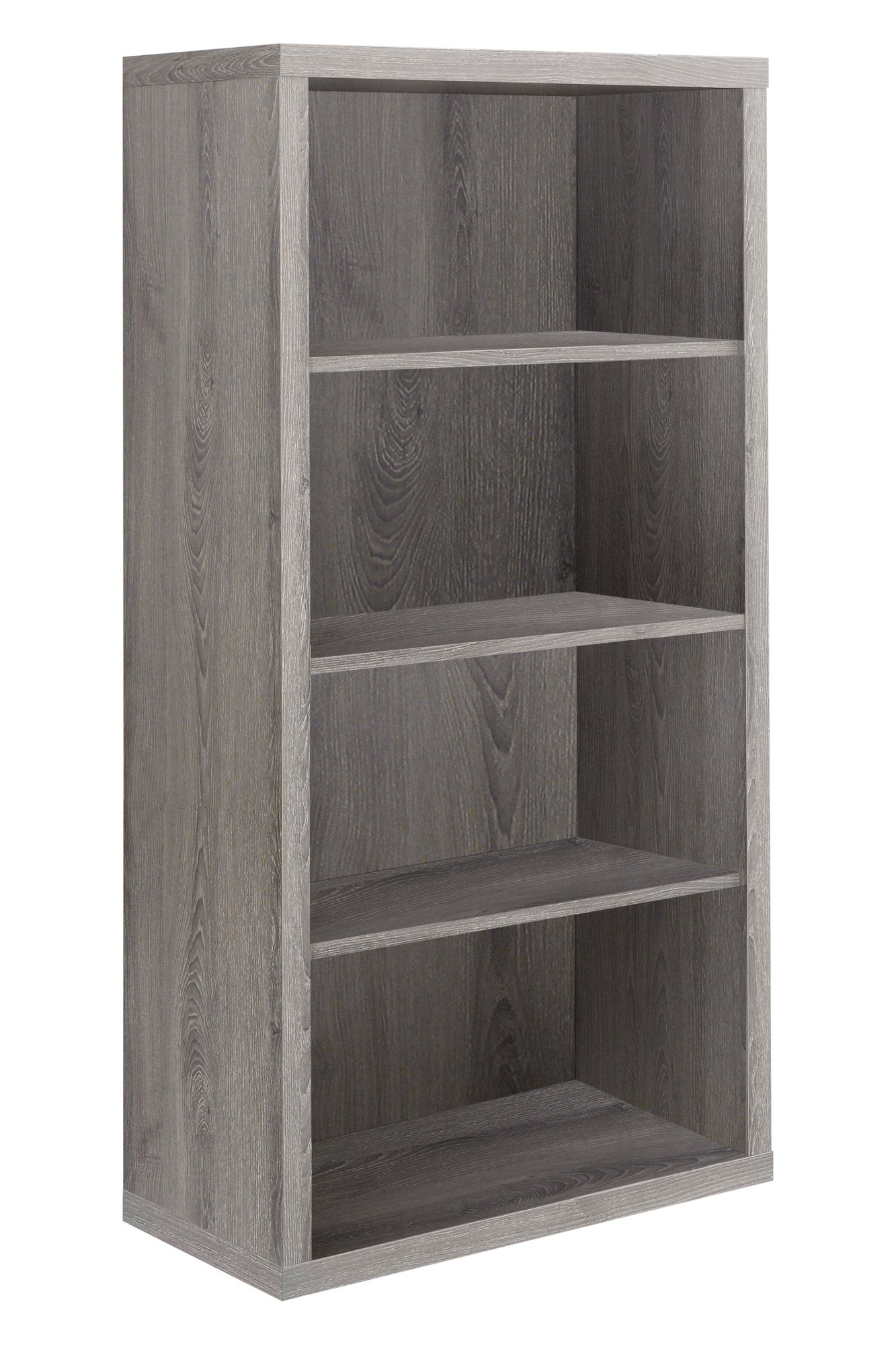 47.5" Dark Taupe Particle Board And Mdf Bookshelf With Adjustable Shelves