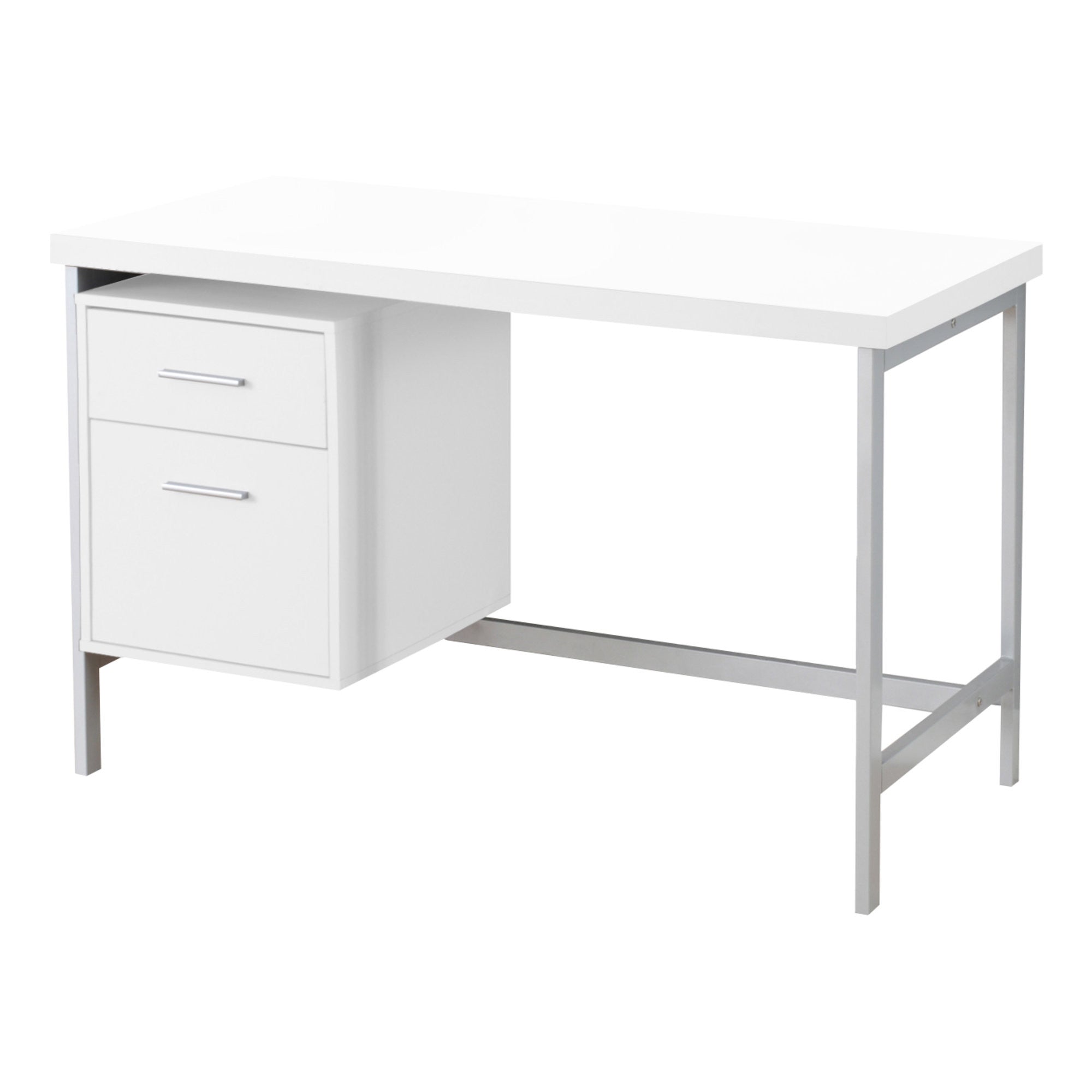 24" White Rectangular Computer Desk