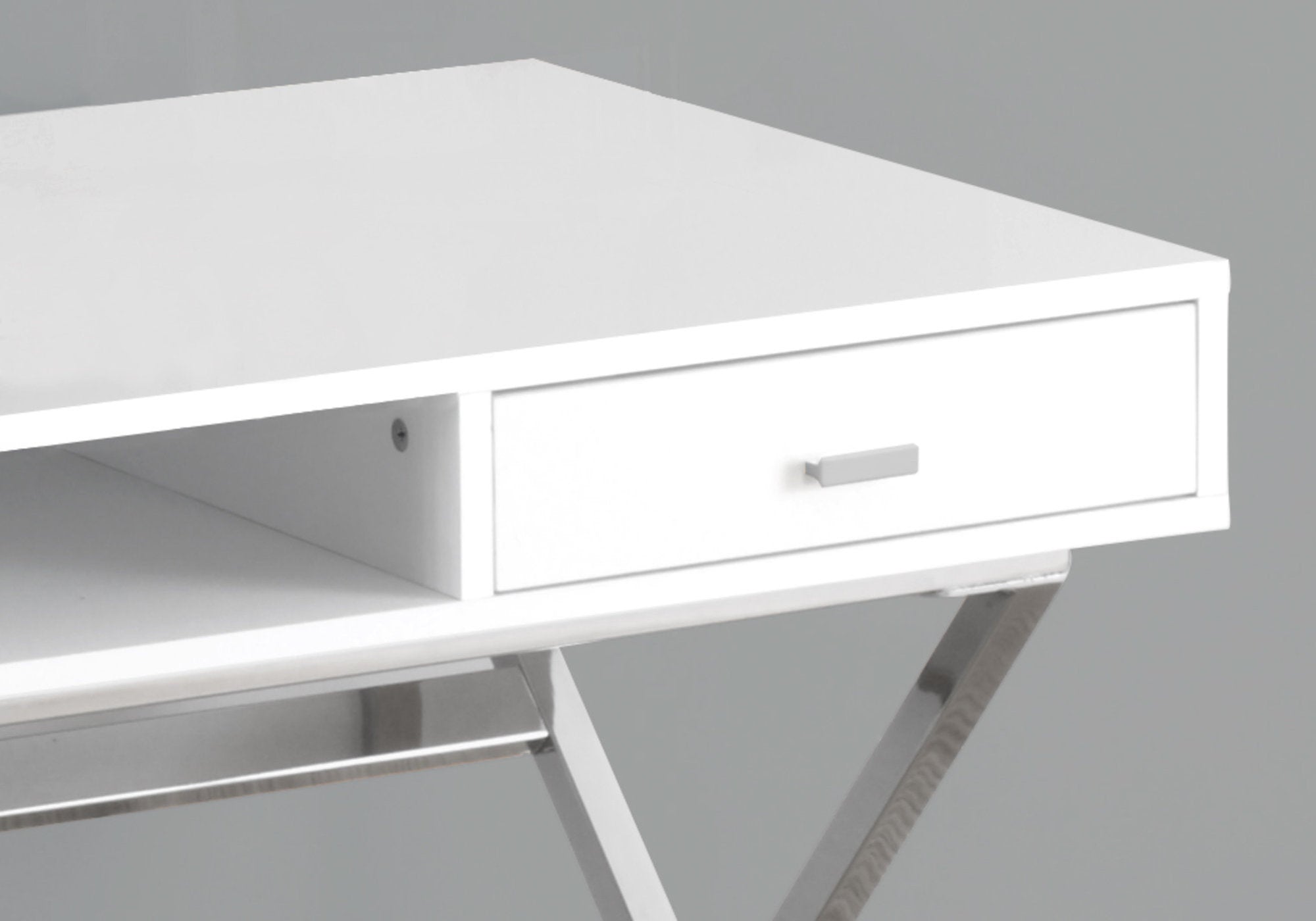 24" White Rectangular Computer Desk With Two Drawers