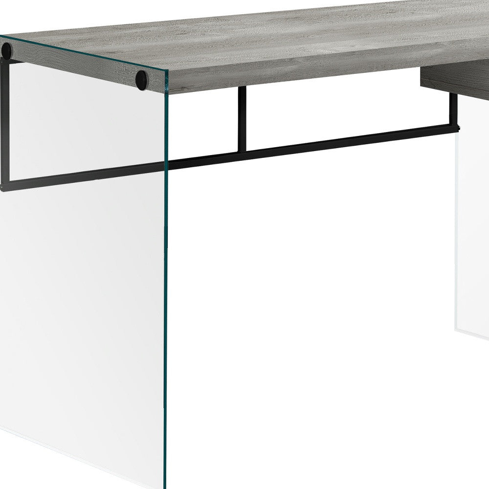 24" Grey Rectangular Computer Desk