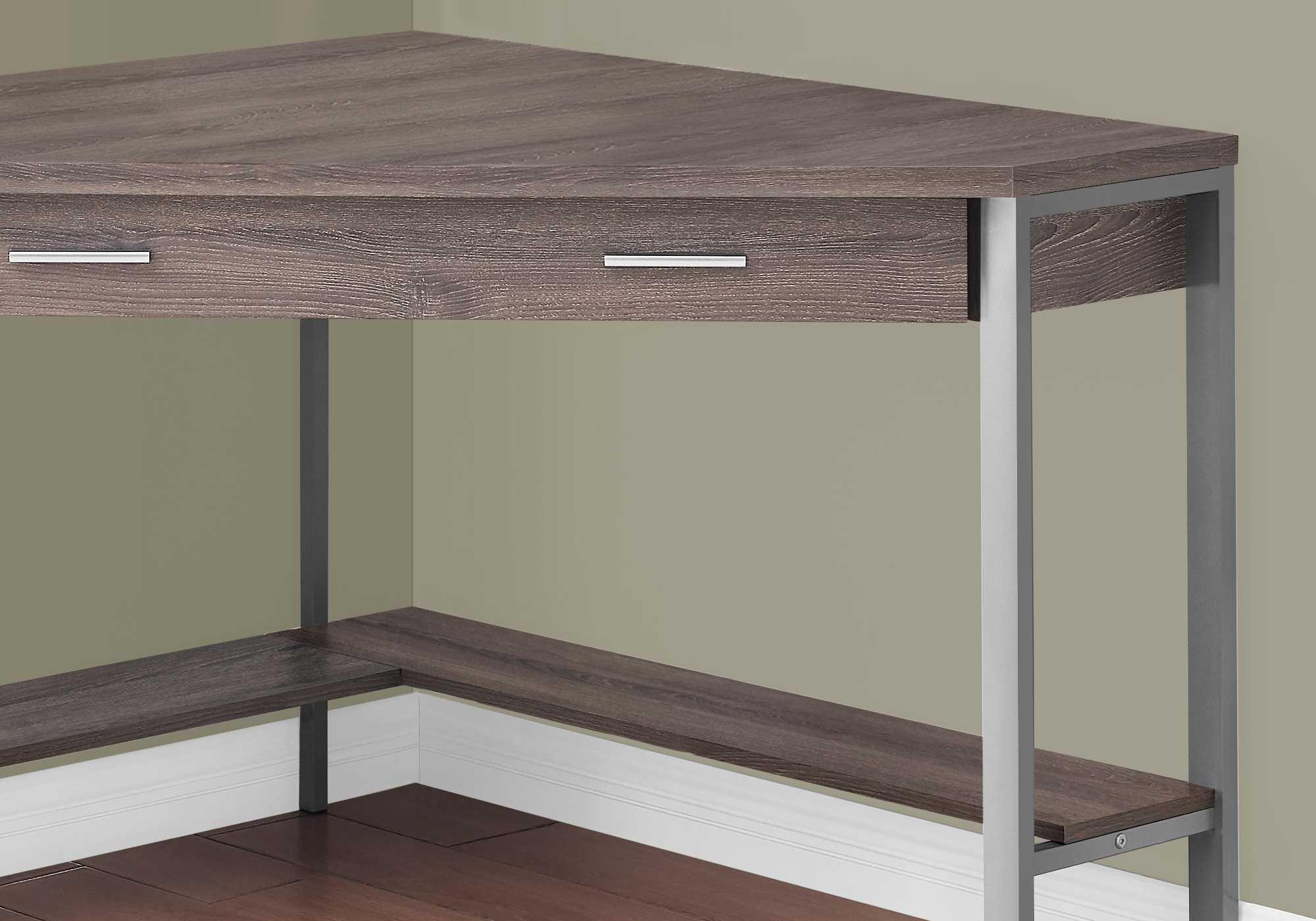 42" Taupe Corner Computer Desk