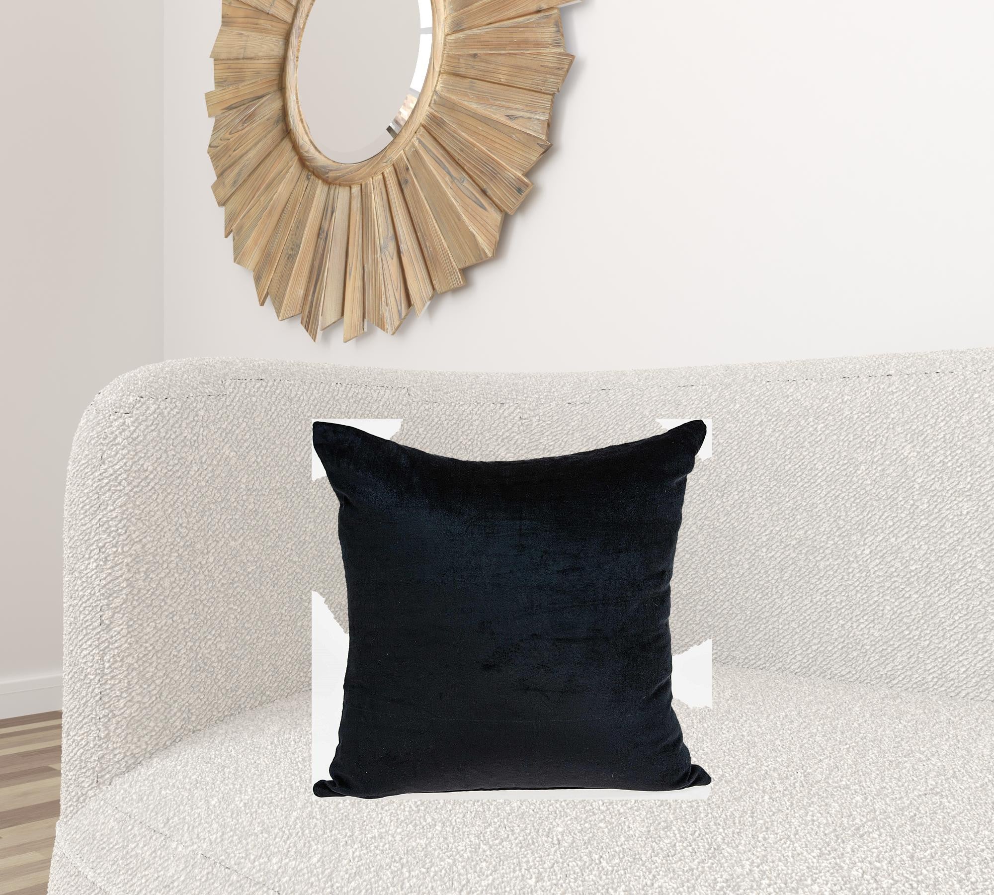 Super Soft Solid Color Black Decorative Accent Pillow