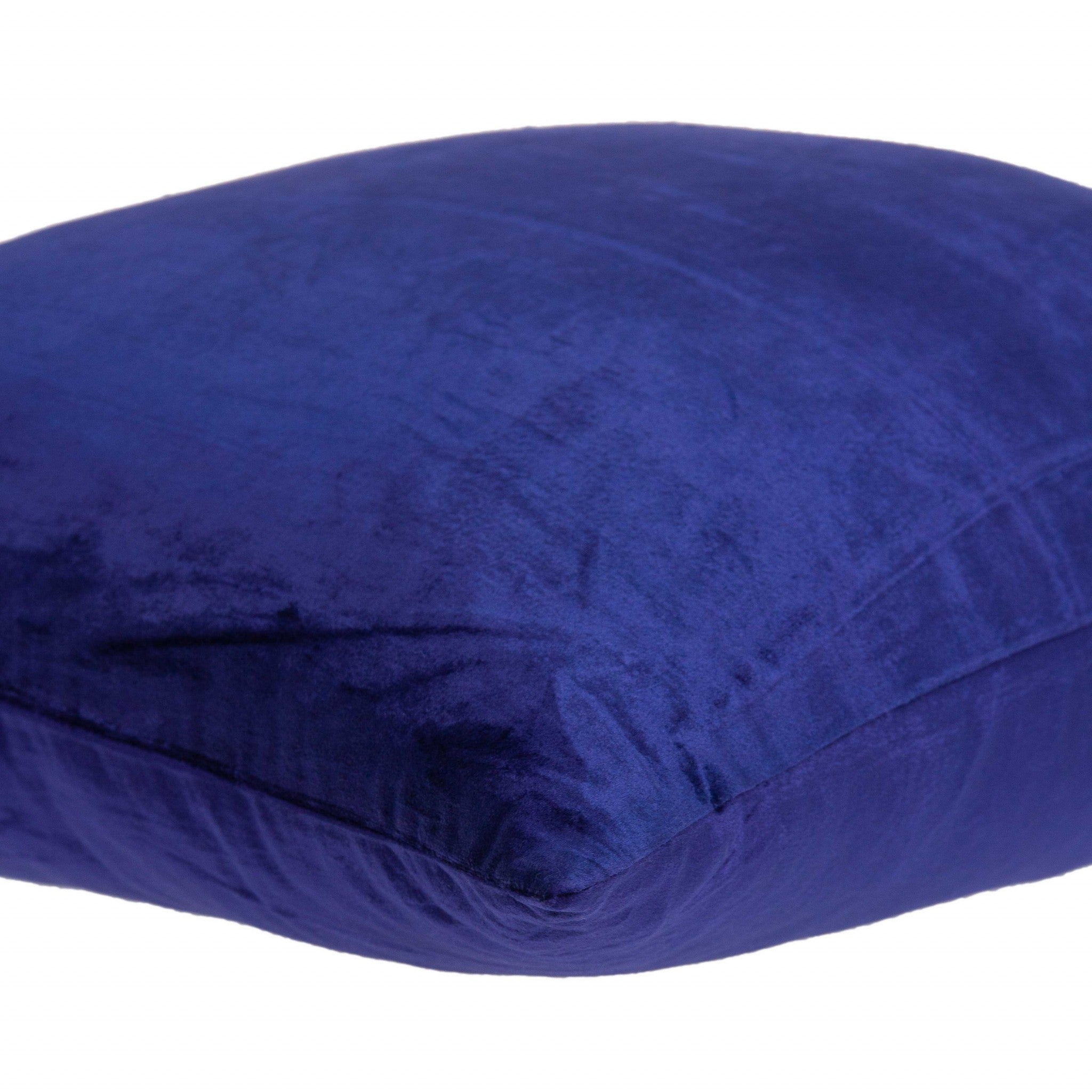 22" X 7" X 22" Transitional Royal Blue Solid Pillow Cover With Poly Insert