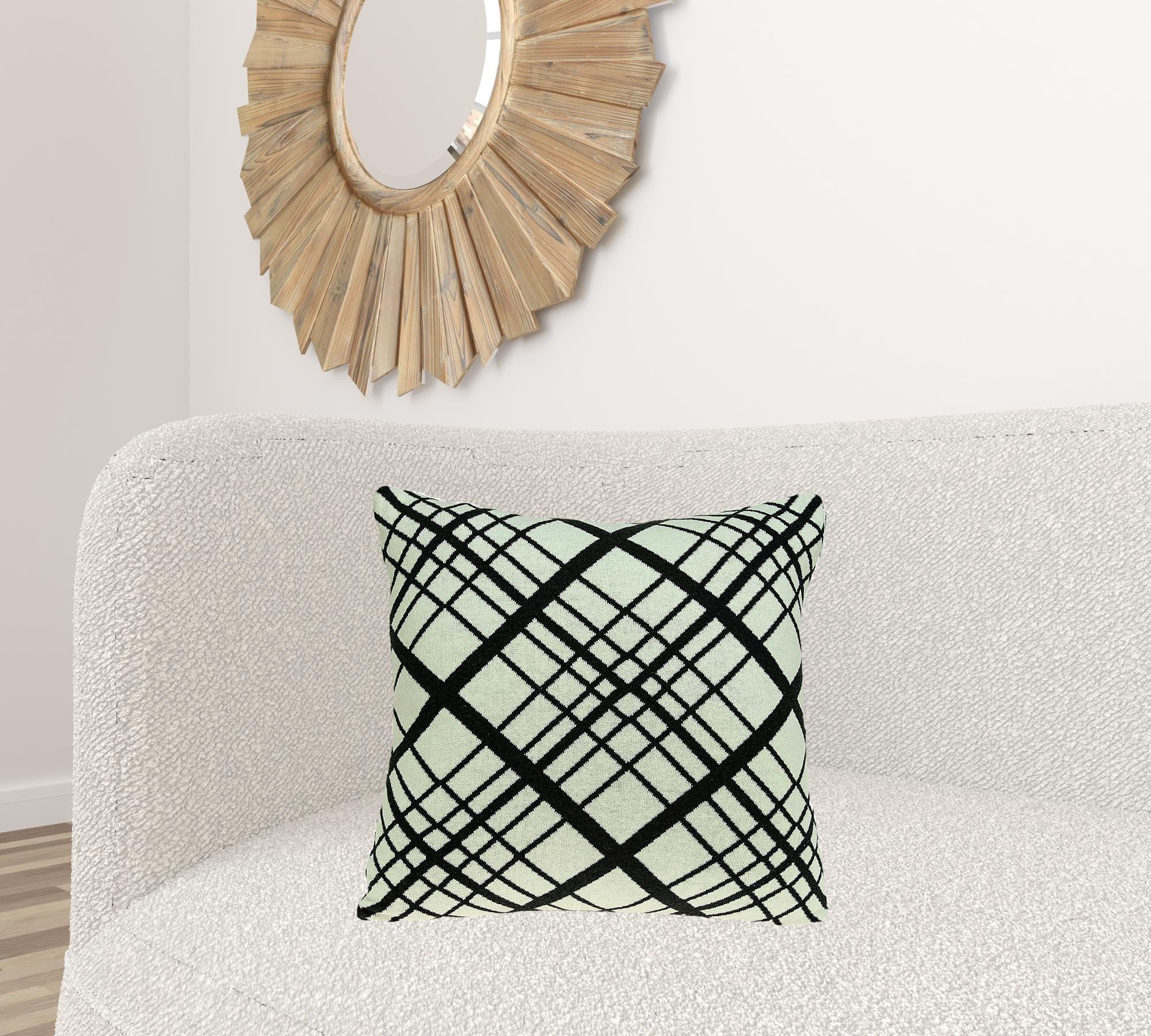 Crossover White & Black Pillow